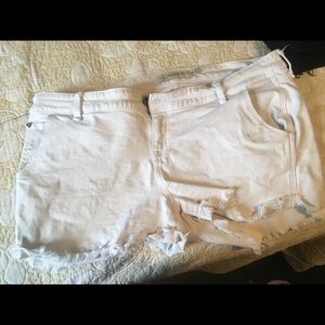 White cut off shorts